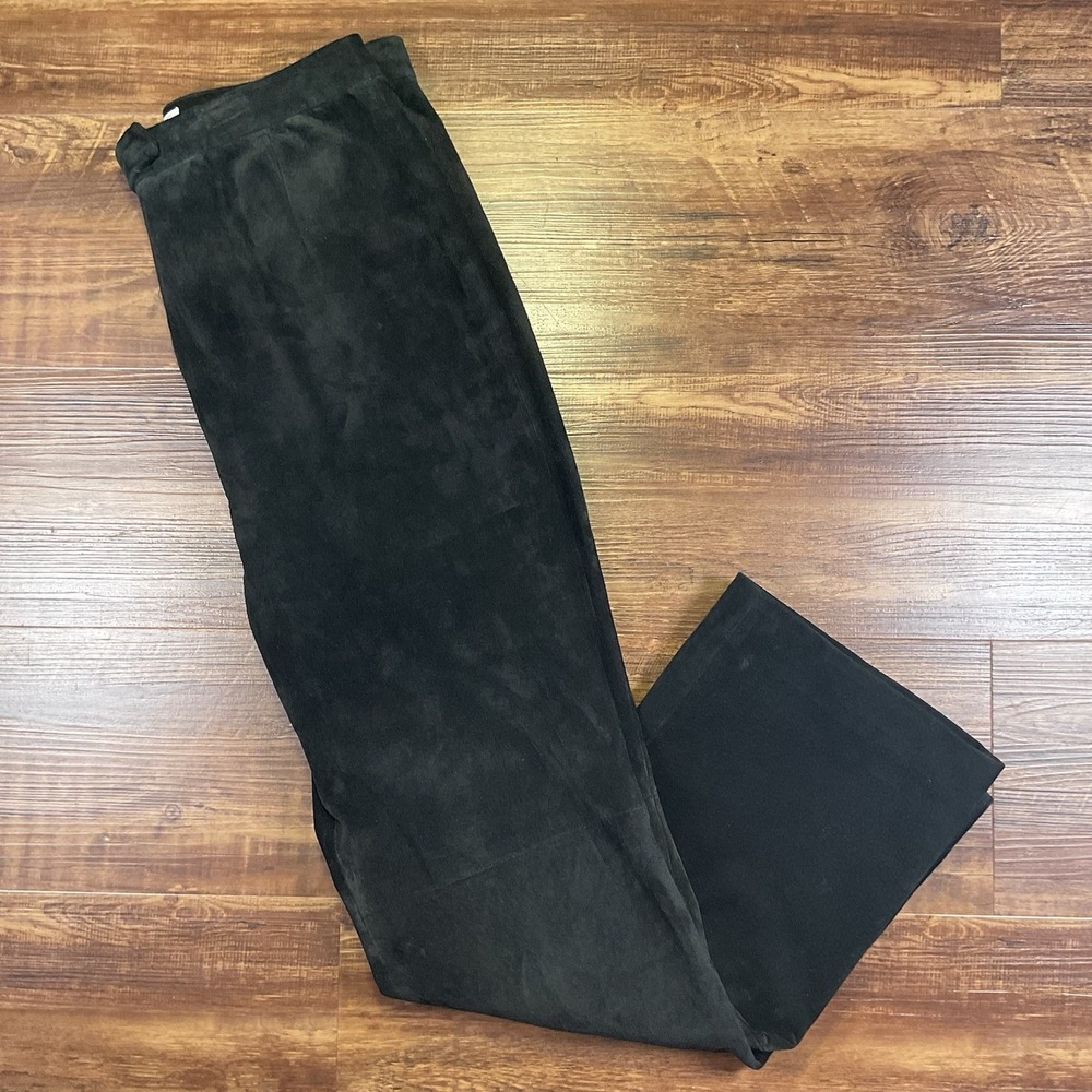 Vintage Lord & Taylor Pants Women's 8P Black Suede Leather Lined High Waist